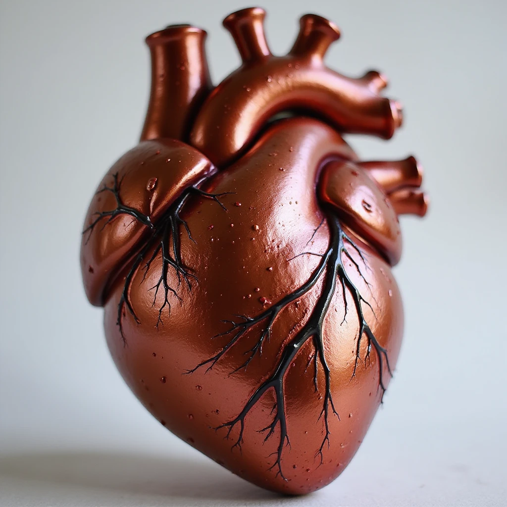 heart with a metallic finish, photorealistic style emoji