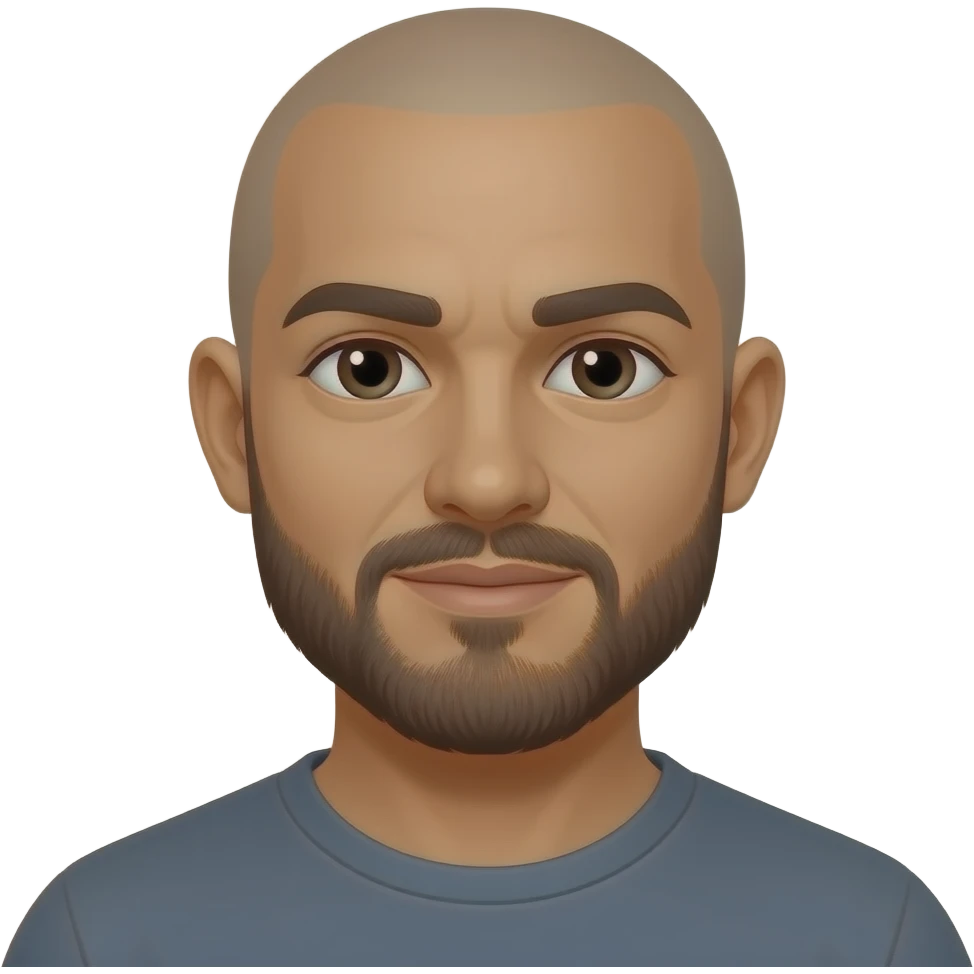 👨🏾‍🦲 with beard emoji