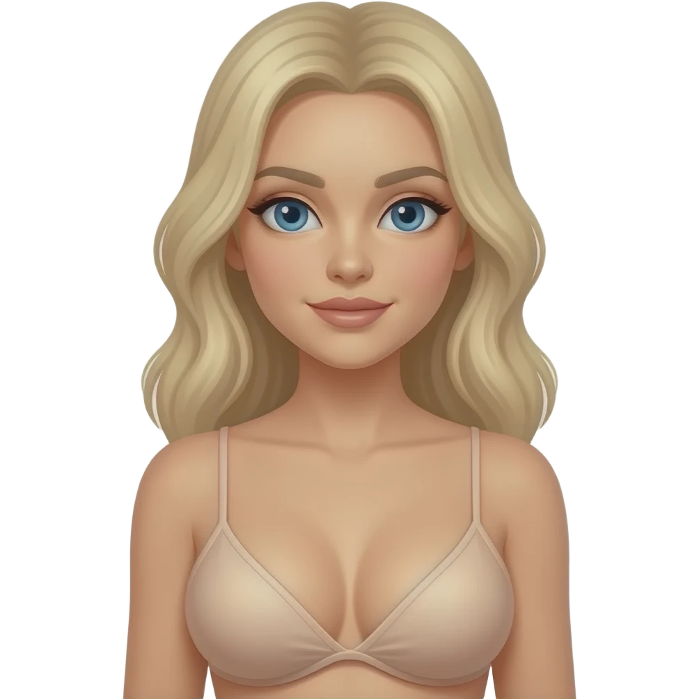 Blonde white woman with Big nude boobs emoji