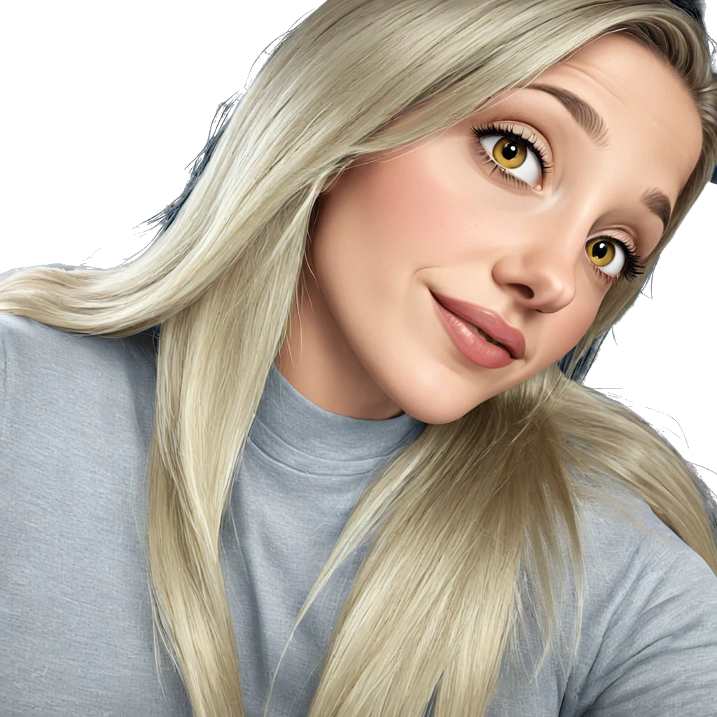 realistic portrait of blonde girl emoji