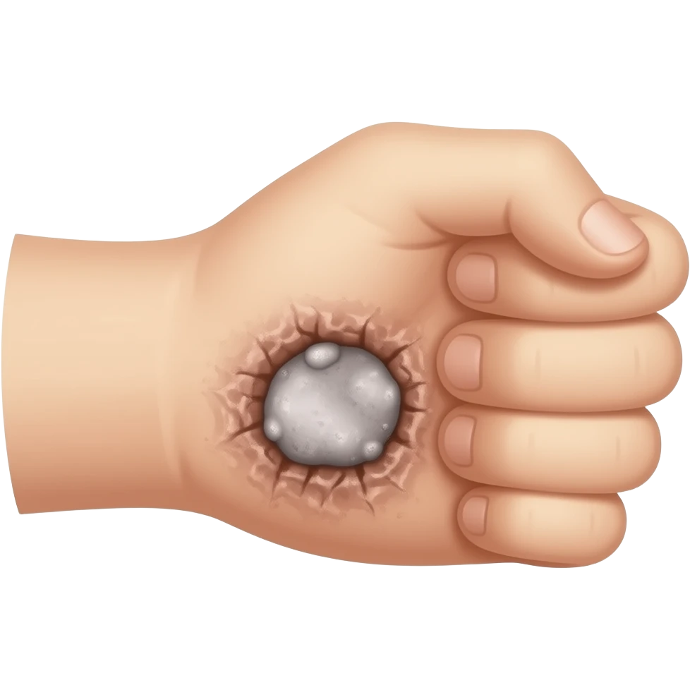 ugly skin cancer with crust on an arm emoji