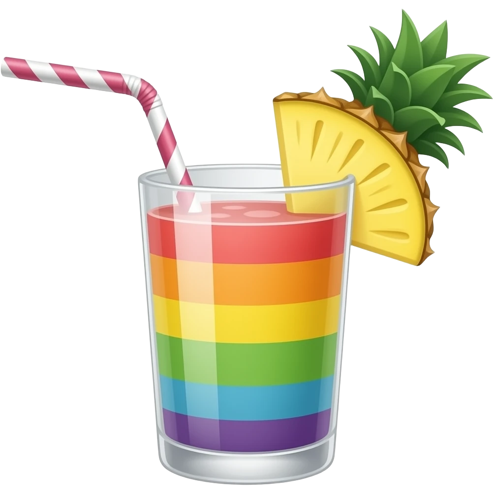 Rainbow tropical cocktail emoji