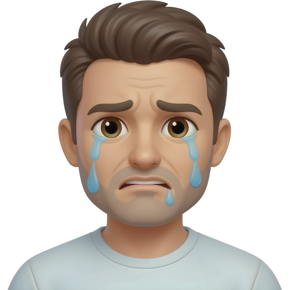 man sweating, stressed, with an increased heart rate emoji