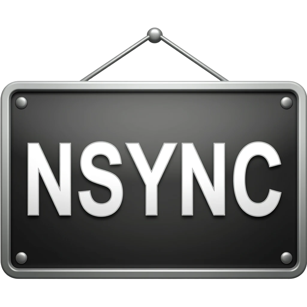 a big black sign with NSYNC written on it emoji