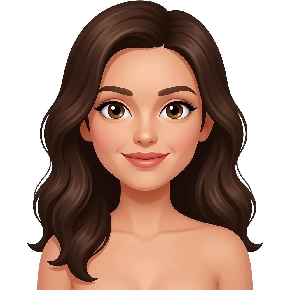 Naked Brunette long haired girlfriend naked emoji