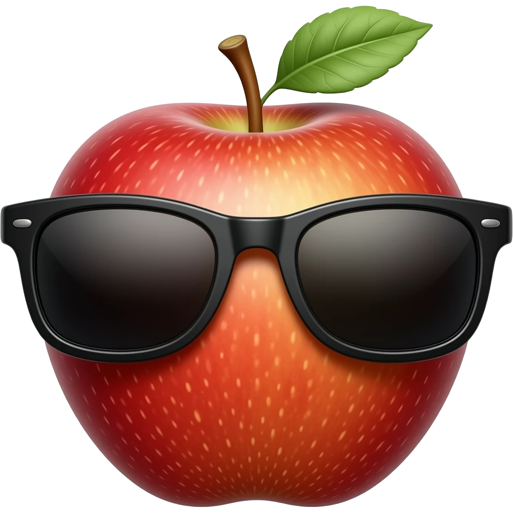 Red apple in sunglasses emoji