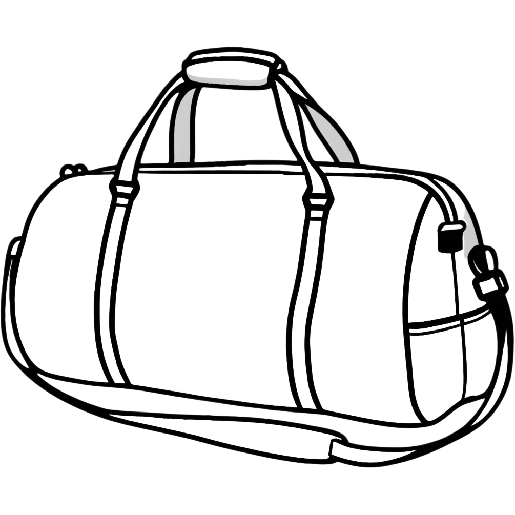 all white duffle bag with white strap emoji