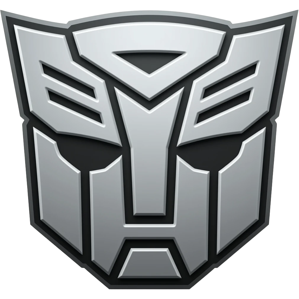 silver fox emoji as decepticon logo emoji