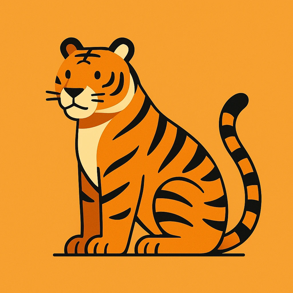 Flat design style tiger emoji