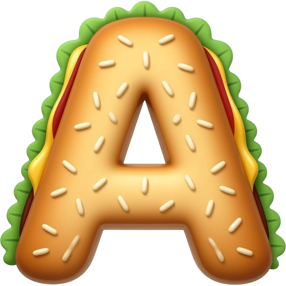 Letter A shape like burger emoji