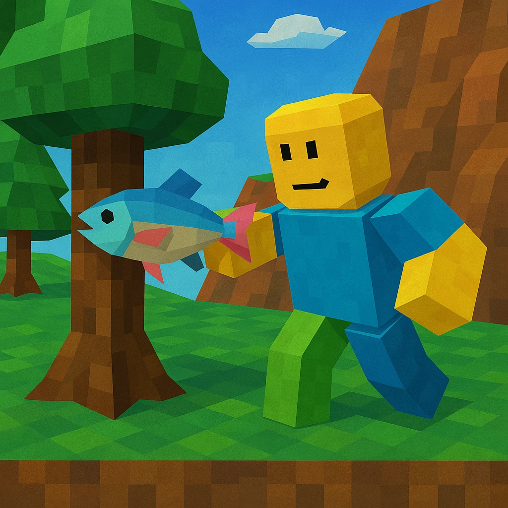 Noob punching a tree… with a fish
 emoji