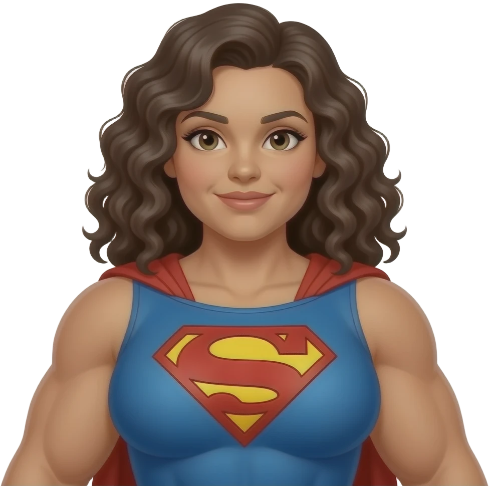 Fat figure naked muscular curly super-woman with very large breasts emoji