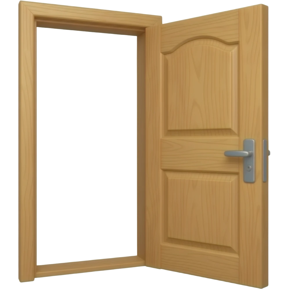 une porte  demi ouverte couleur bois emoji