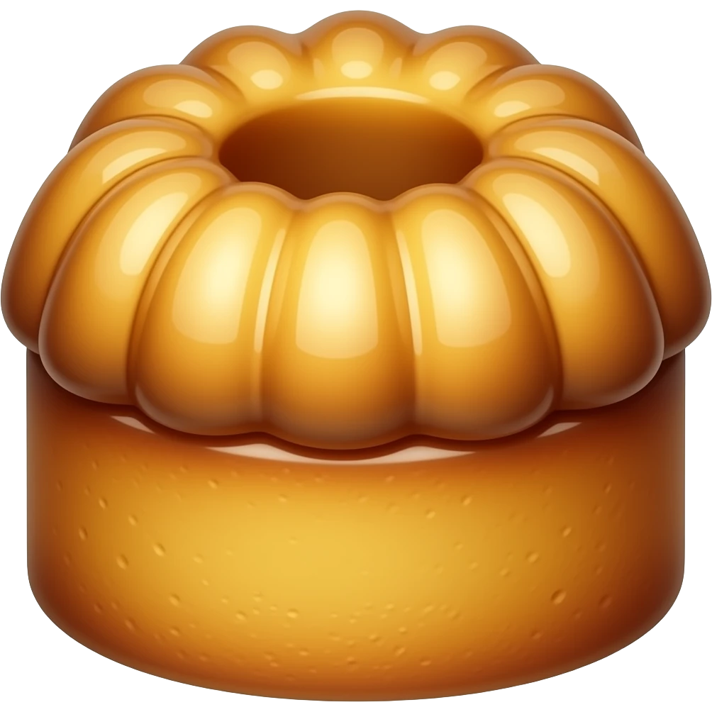 adorable mini butter cake emoji, small dome shaped butter cakes with ridged tops and shiny buttery glaze, caramelized golden brown color, cute kawaii dessert style, sticker emoji design, transparent background emoji
