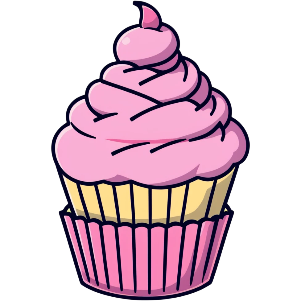 cupcake with pink icing emoji