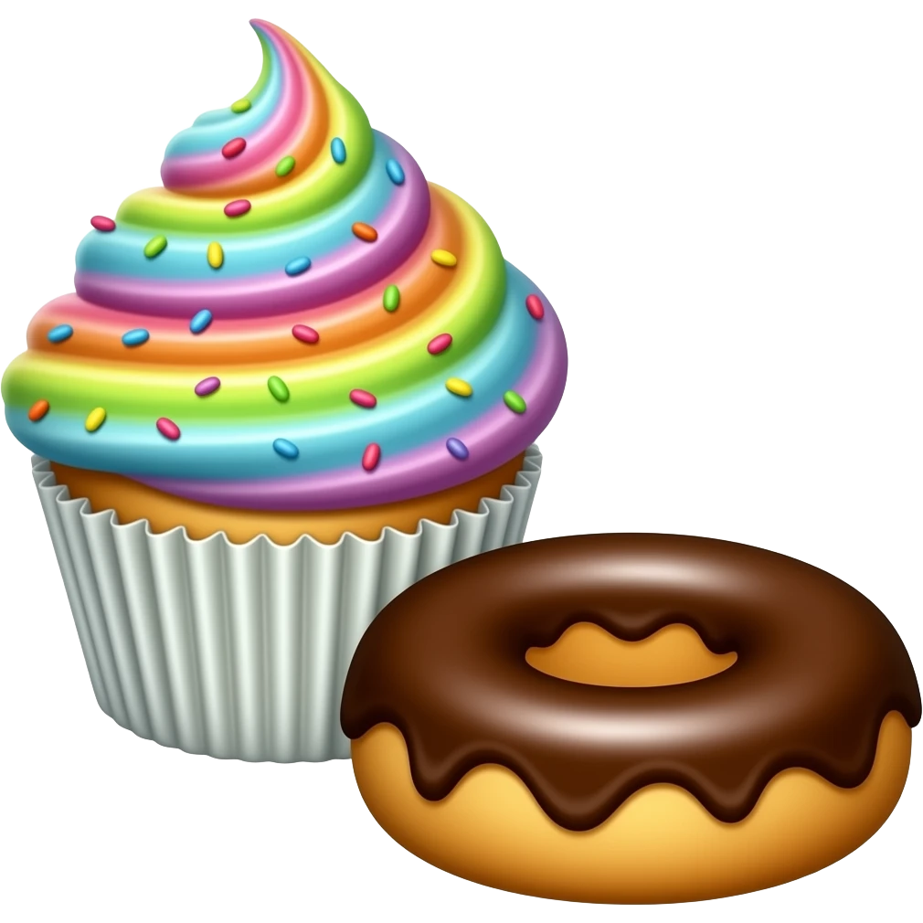 cupcake and donut emoji