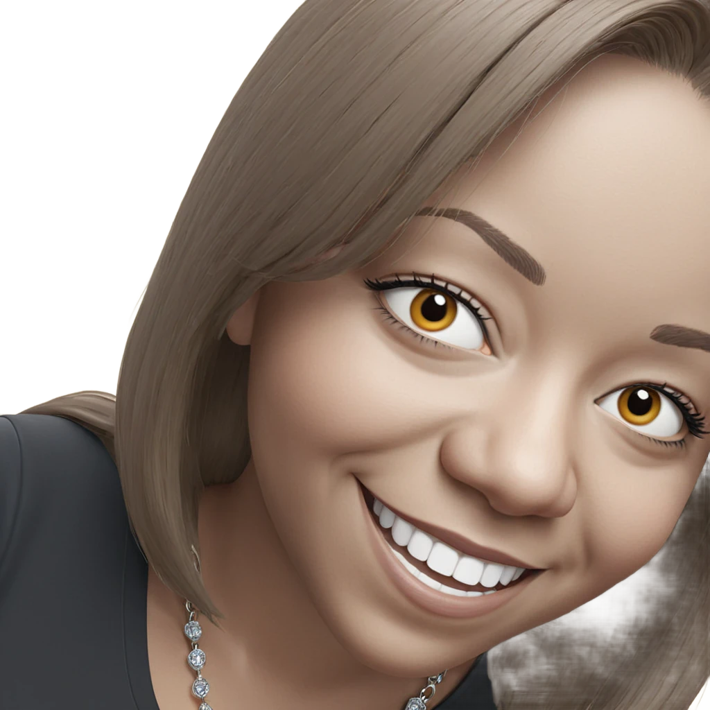 smiling girl in necklace portrait emoji