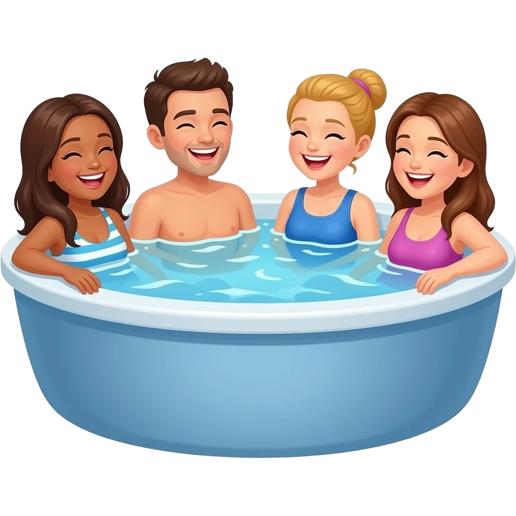 People partying in hot tub emoji