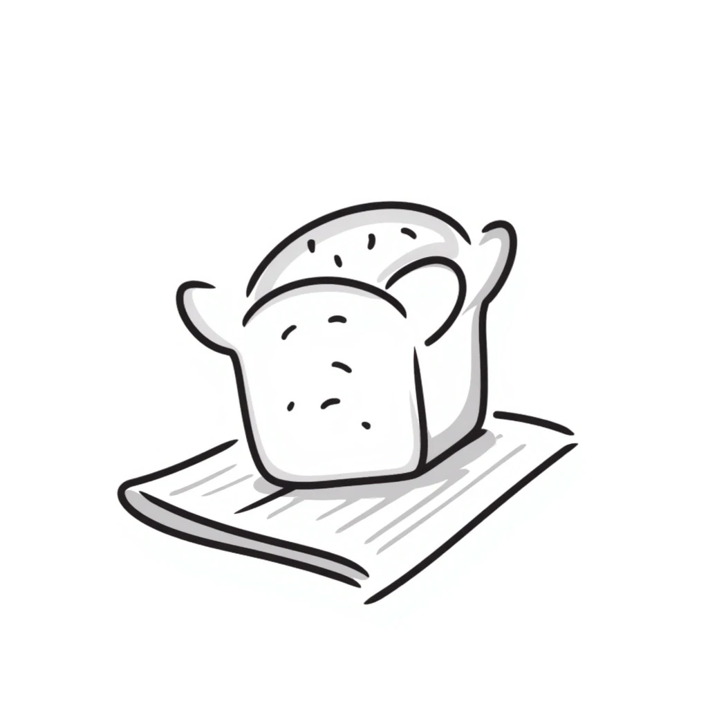 hand drawn doodle style loaf of bread emoji