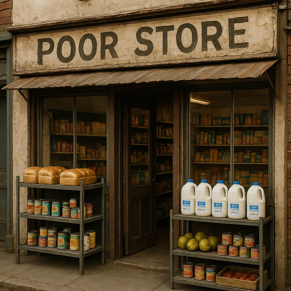 Convenience store named poor store and more emoji