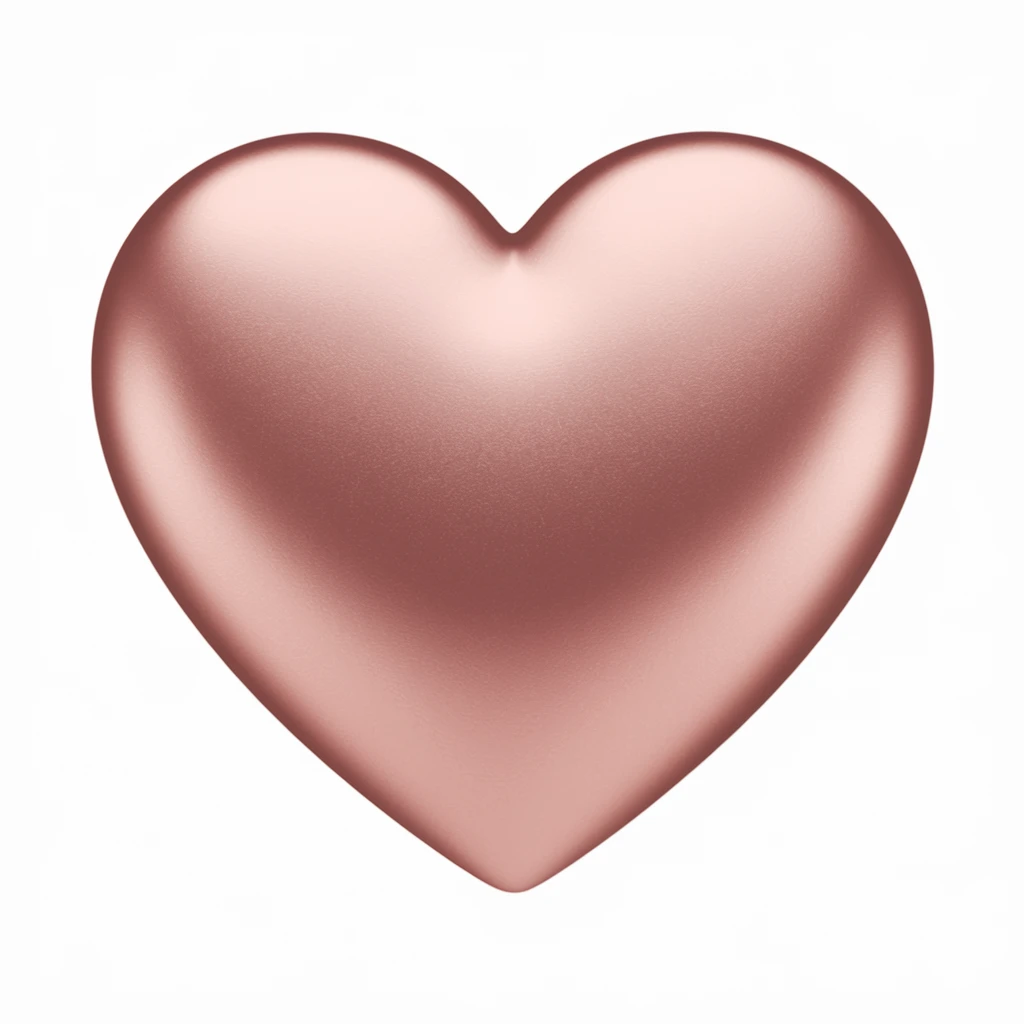 heart with a metallic rose gold finish emoji