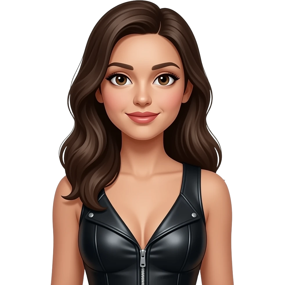A gorgeous woman wearing tight leather emoji
