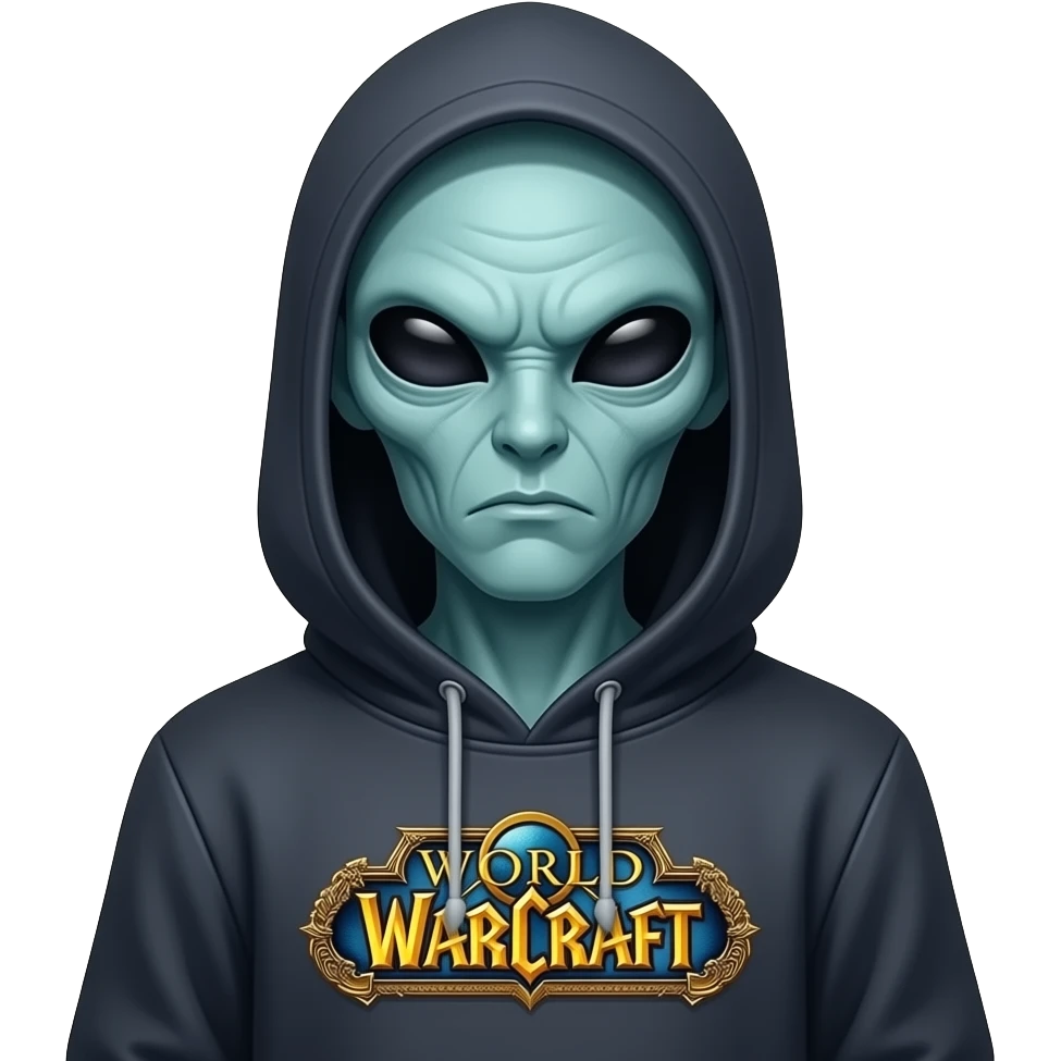 ALIEN AVEC UN PULL WORLD OF WARCRAFT TERRORISANT emoji