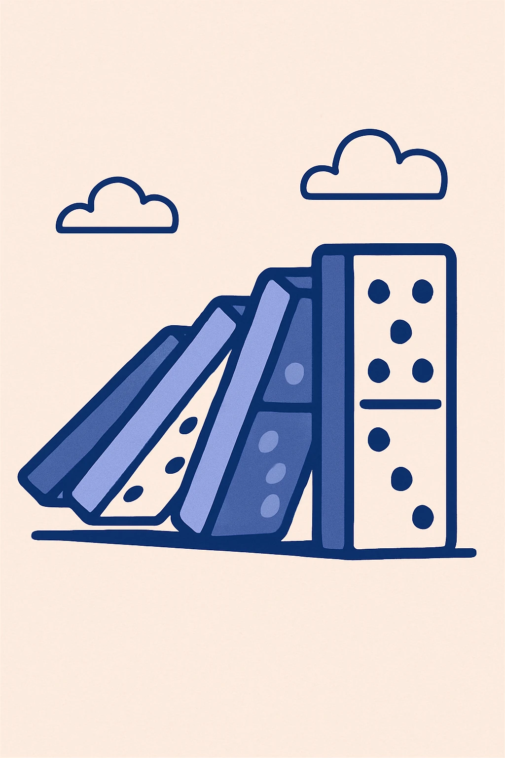 domino effect, toppling dominoes, playful, bold colors emoji