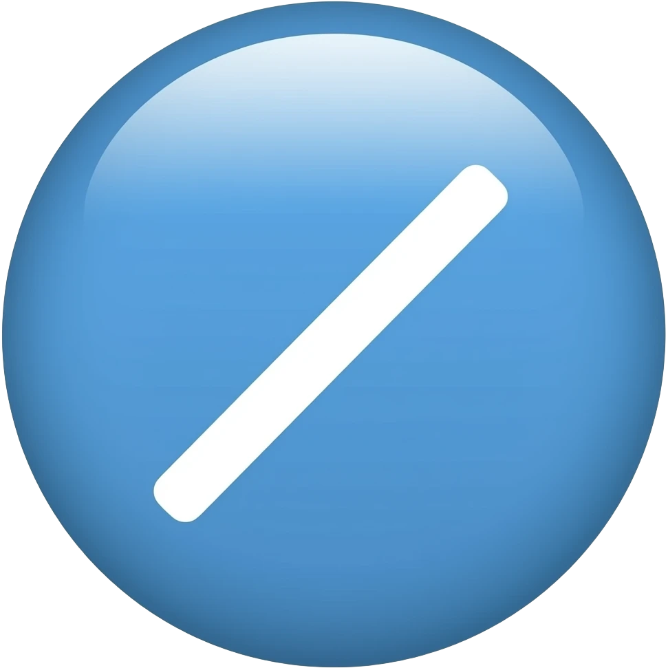 Weißer gerade hacken in einem blauen kreis emoji