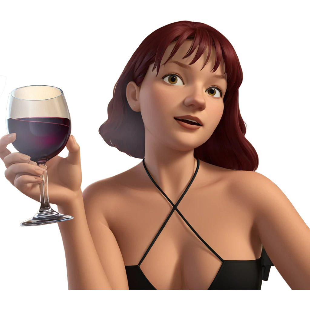 girl drinking wine glass emoji