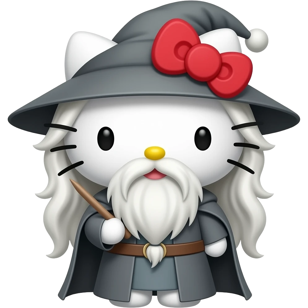 hello kitty vestida  de gandalf emoji