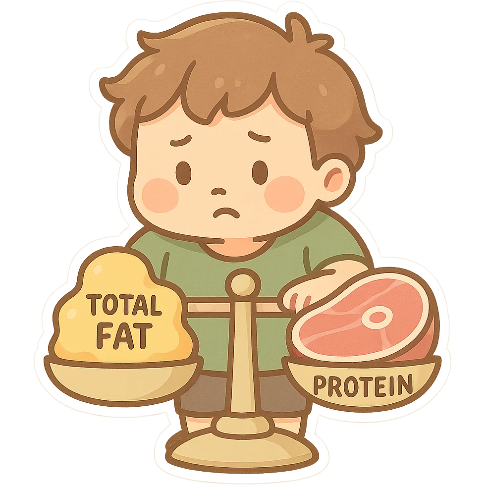 total fat vs protein emoji