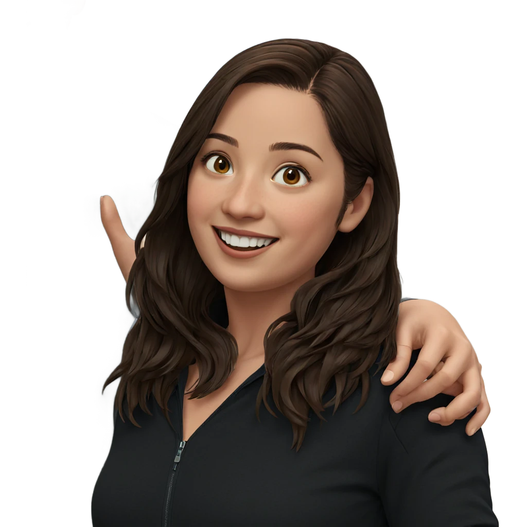 smiling girl with brown hair emoji