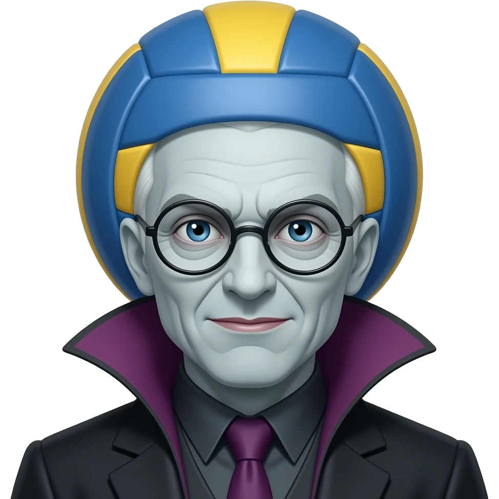 Voldemort from. Harry Potter  but his head is a volleyball emoji