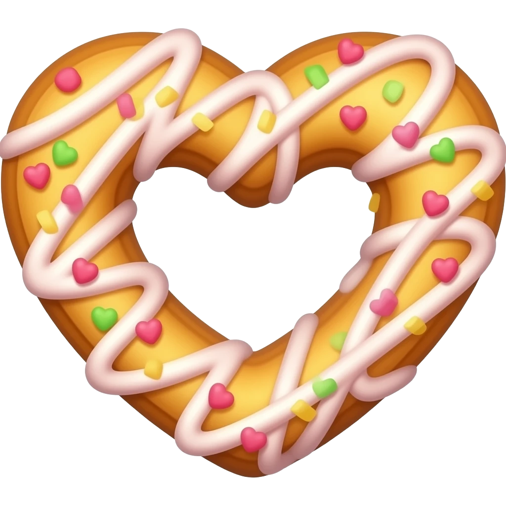 Heart-shaped beignet emoji