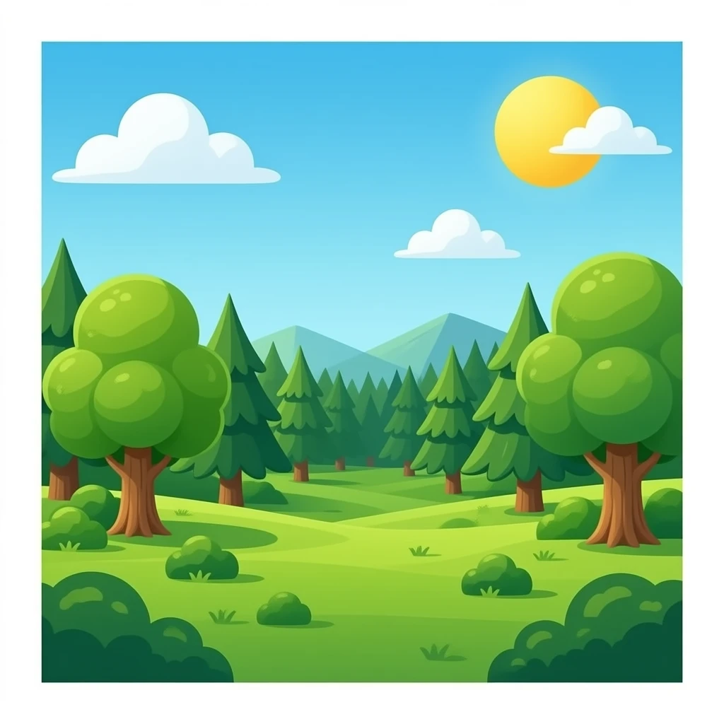 hacme un paisaje sin dinosaurios y sin rio emoji