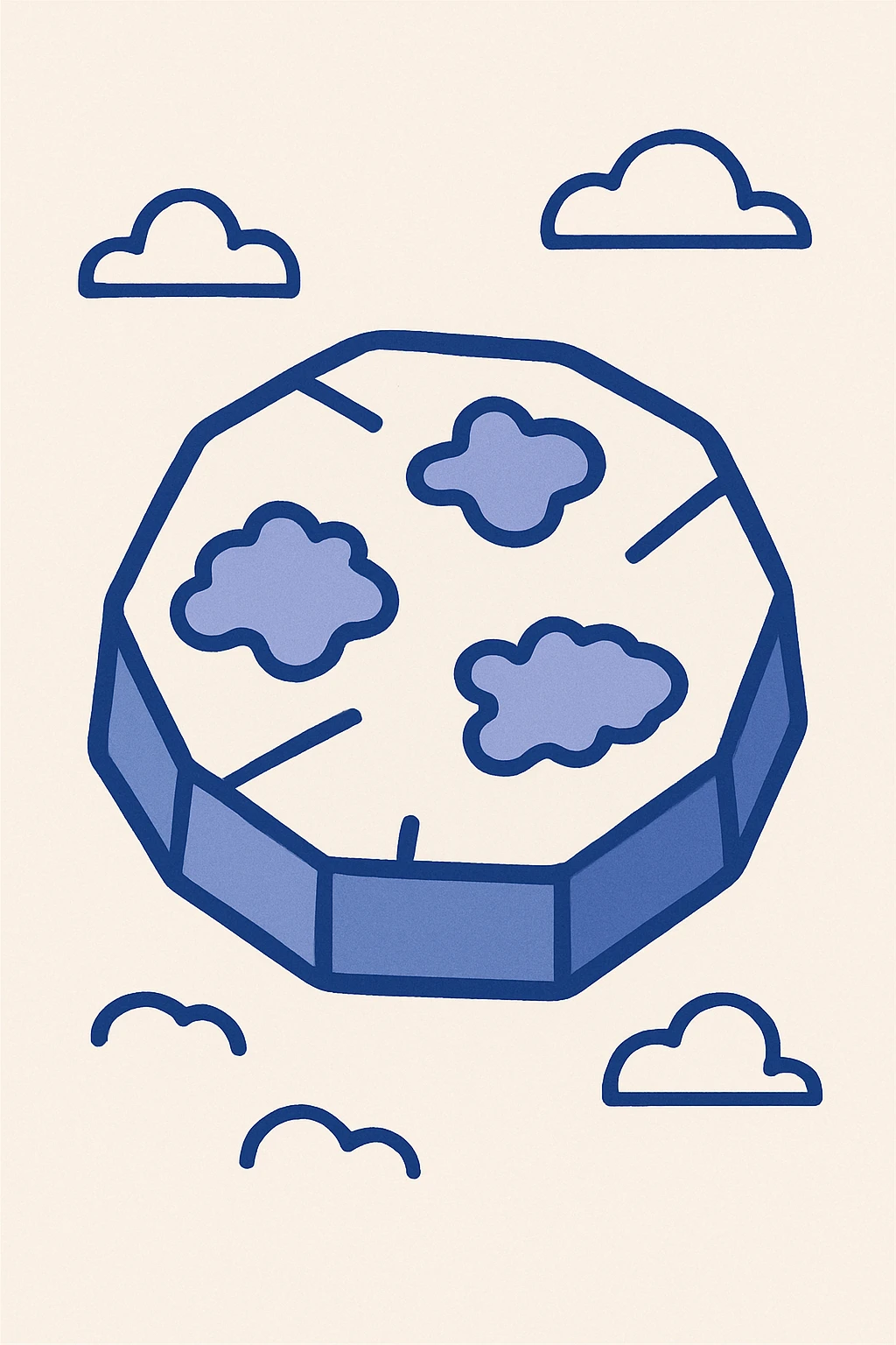 stylized stepping stone with moss, top-down view emoji