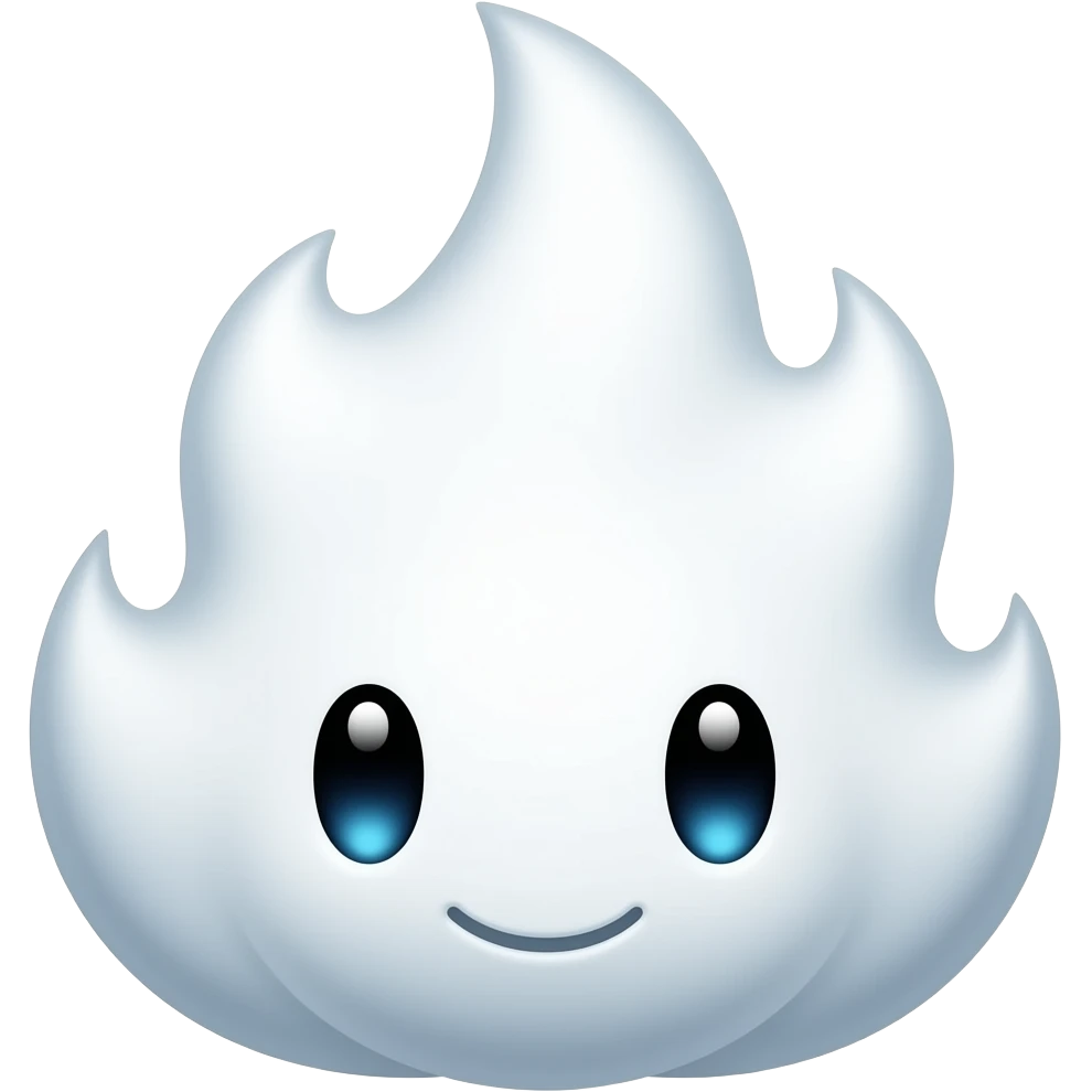 White Kuwaii fire emoji emoji