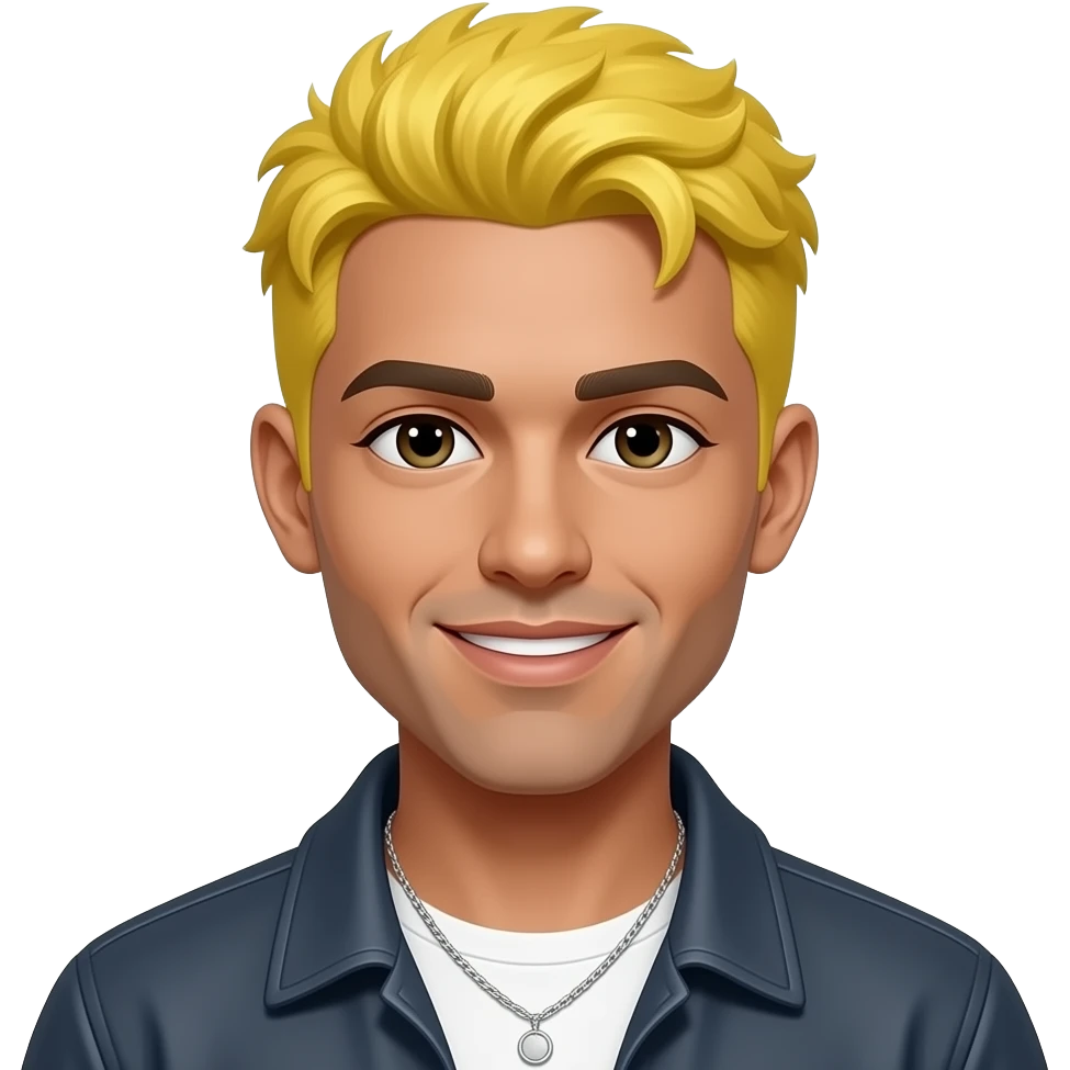 Maluma con pelo amarillo emoji