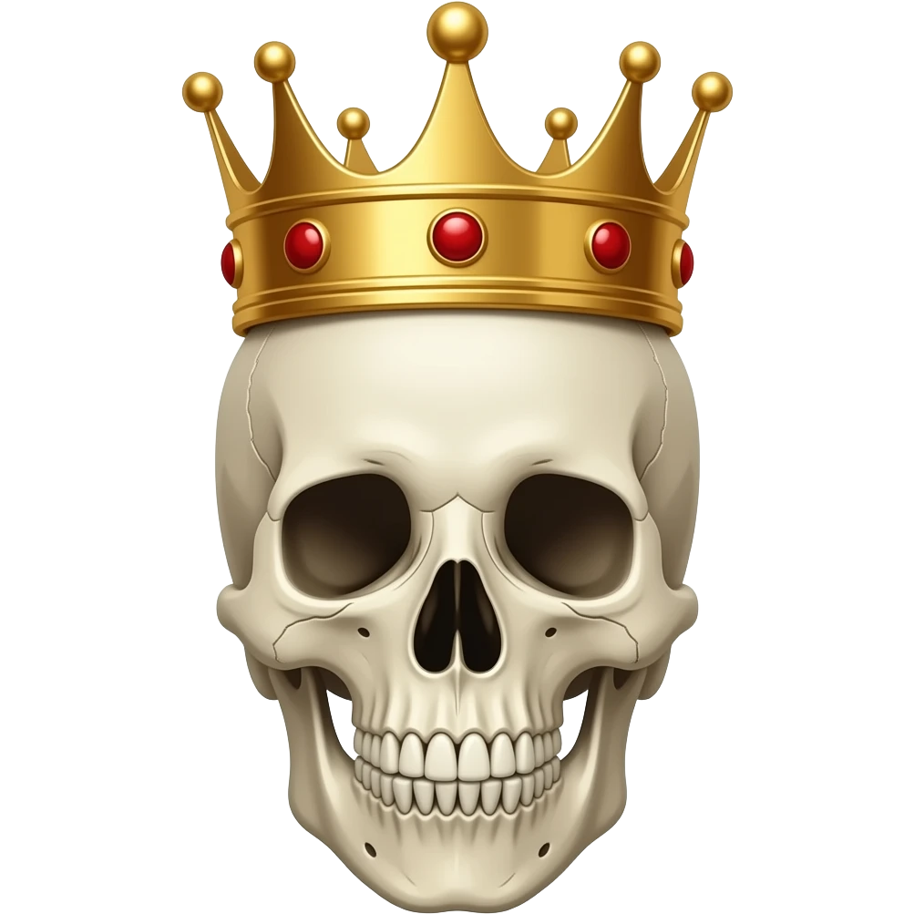 A skull wearing crown emoji