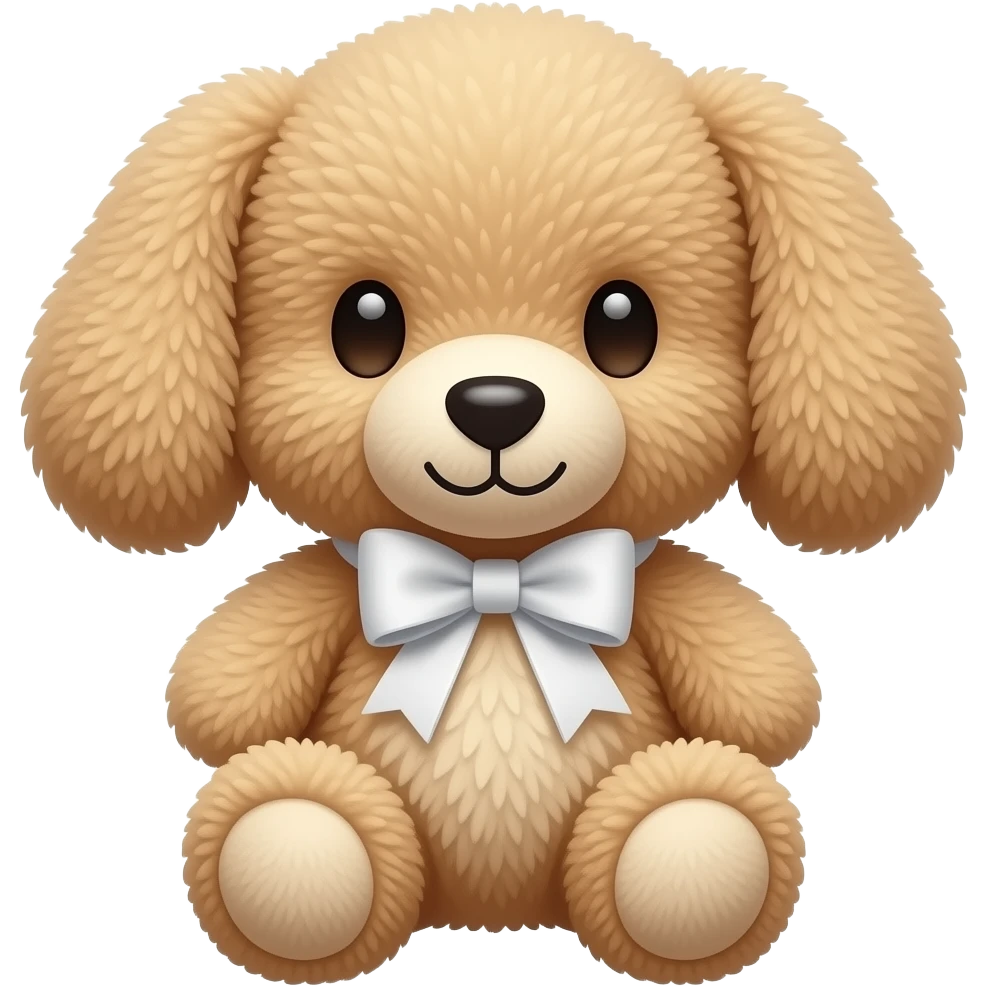 turn into withe ribbon bow plush toy emoji