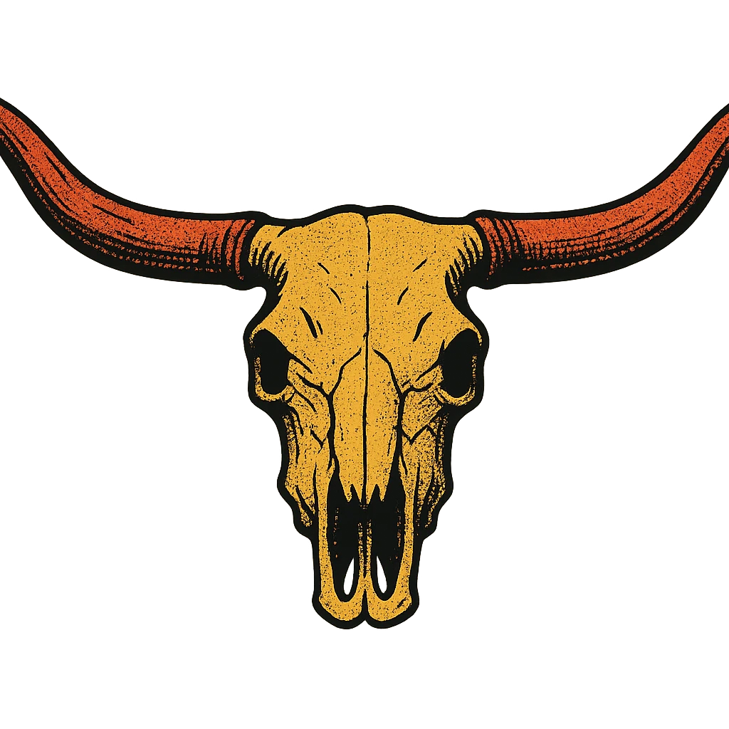 Make a copy of this wide Texas Longhorn skull  emoji