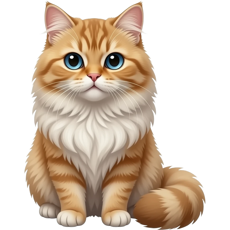 Realistic ugly straight-sitting beautiful fine aesthetic thin Persiancat emoji