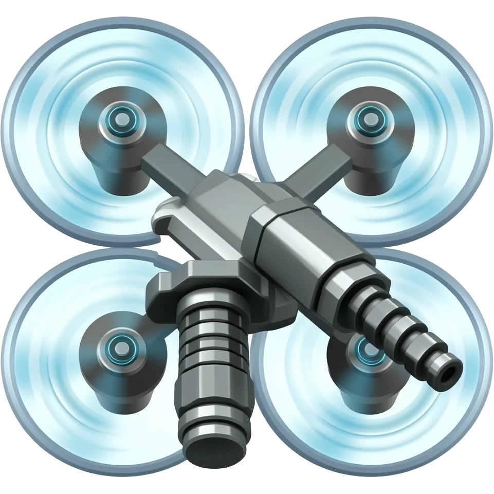 Sleak scifi hover drone with weapons emoji