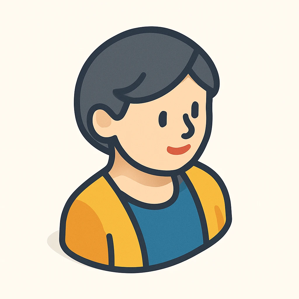 Short hair woman, icon style, isometric, geometric shapes emoji