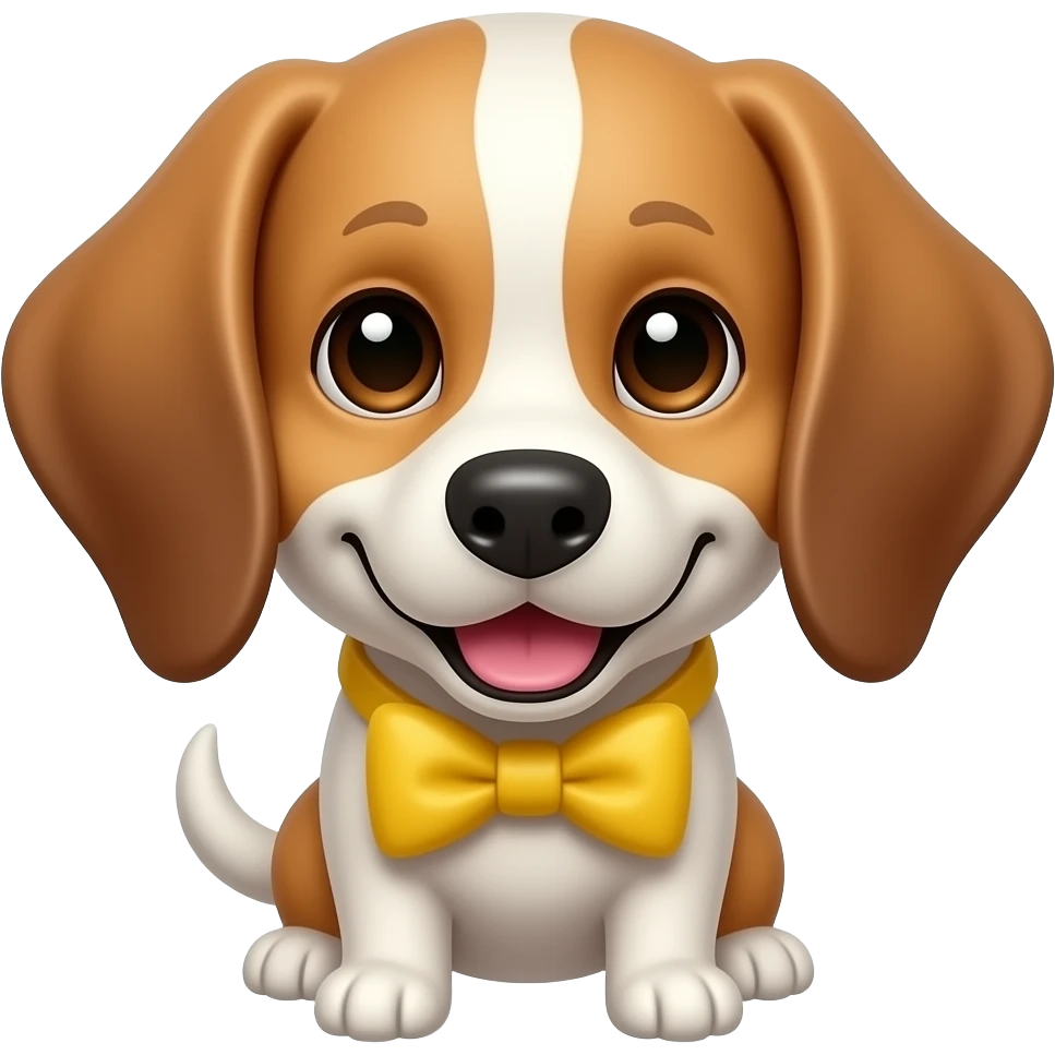 Dog with Yellow Bowtie bust size emoji