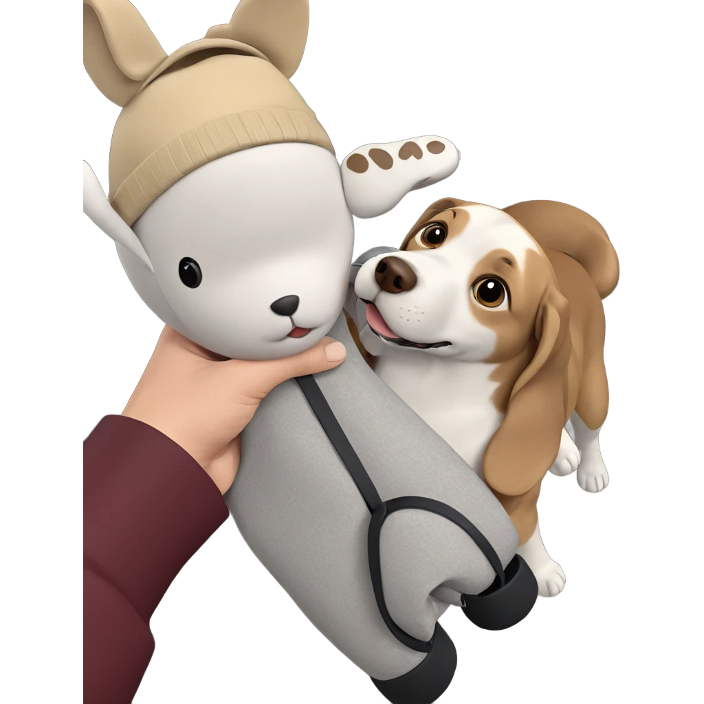 holding a dog in hat emoji