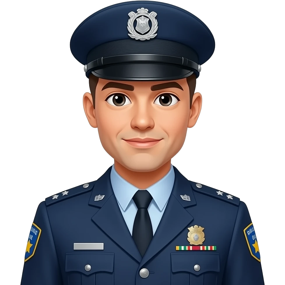 Homem com a farda da polícia militar emoji