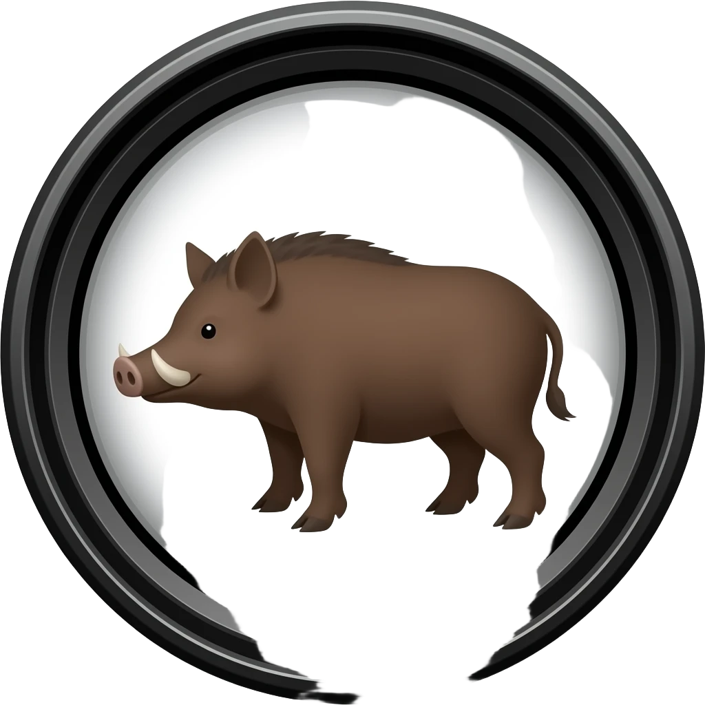 boar inside a camera lens emoji