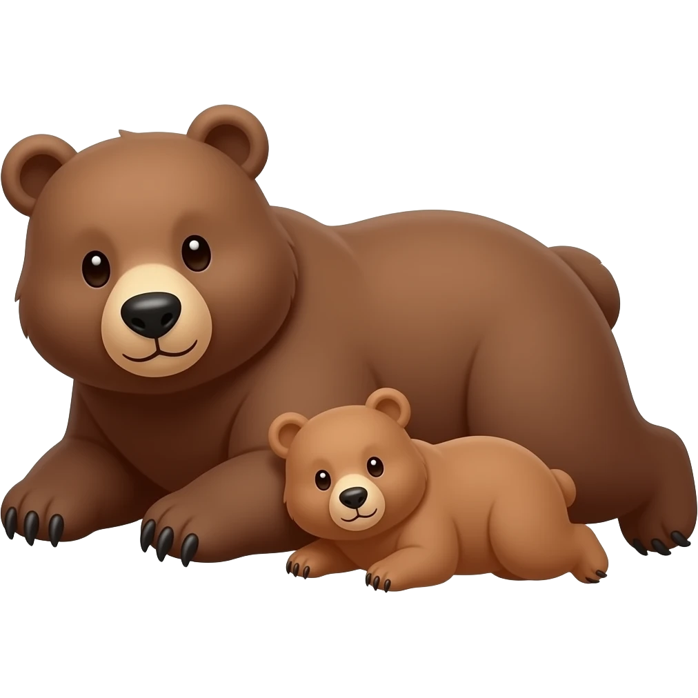 Big Bear laying on little bear emoji